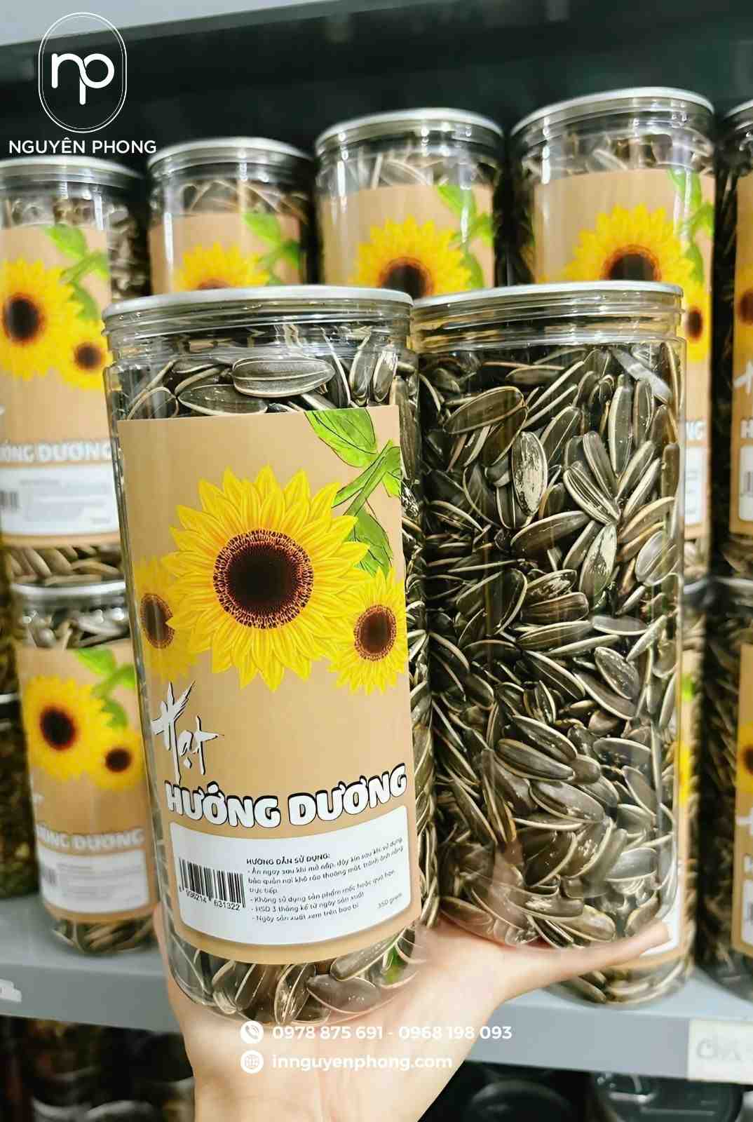 Mẫu tem dán hạt hướng dương cán bóng đẹp